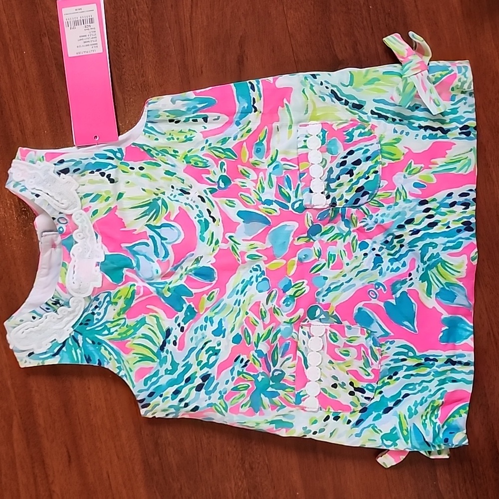 NWT Lilly Pulitzer Baby Lilly Shift in Multi Snap Back 12-18 Month